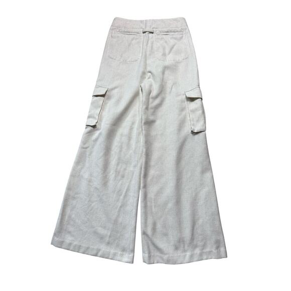 TORN by Ronny Kobo Bernee White Wide Leg Linen Blend Cargo size Women's Small - Picture 3 of 14